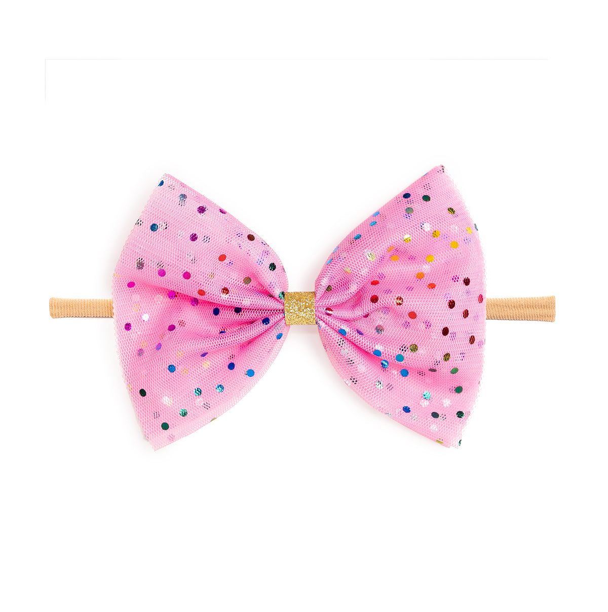 Raspberry Confetti Tulle Bow Headband