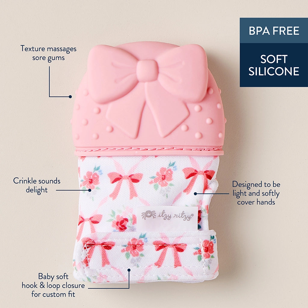 Itzy Mitt™ Silicone Teething Mitts - Bow