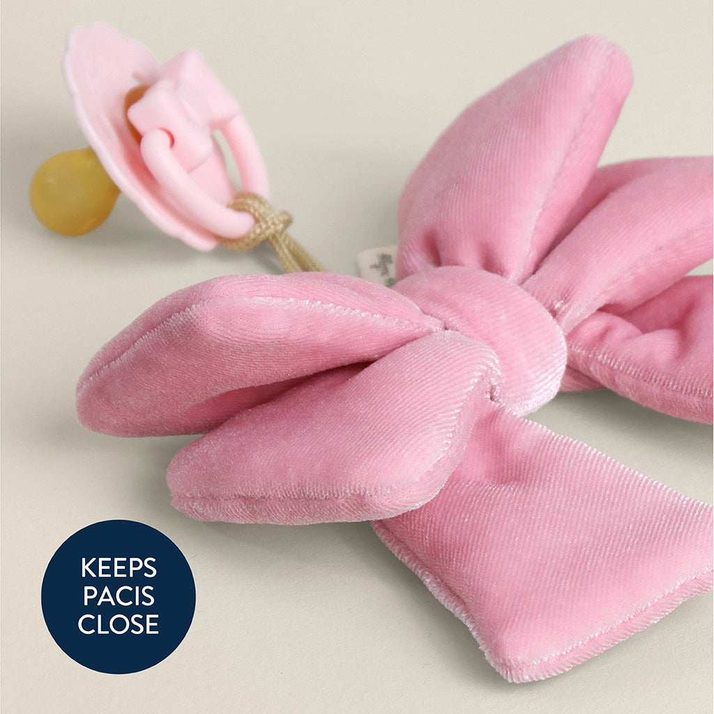 Bitzy Pal Natural Rubber Pacifier & Plush - Bow