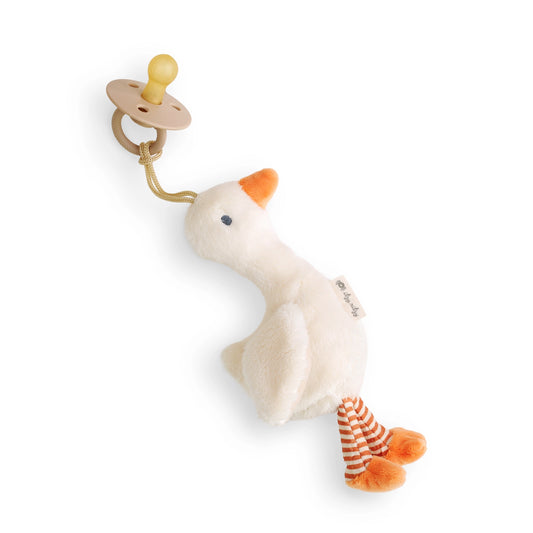Bitzy Pal Natural Rubber Pacifier & Plush - Goose