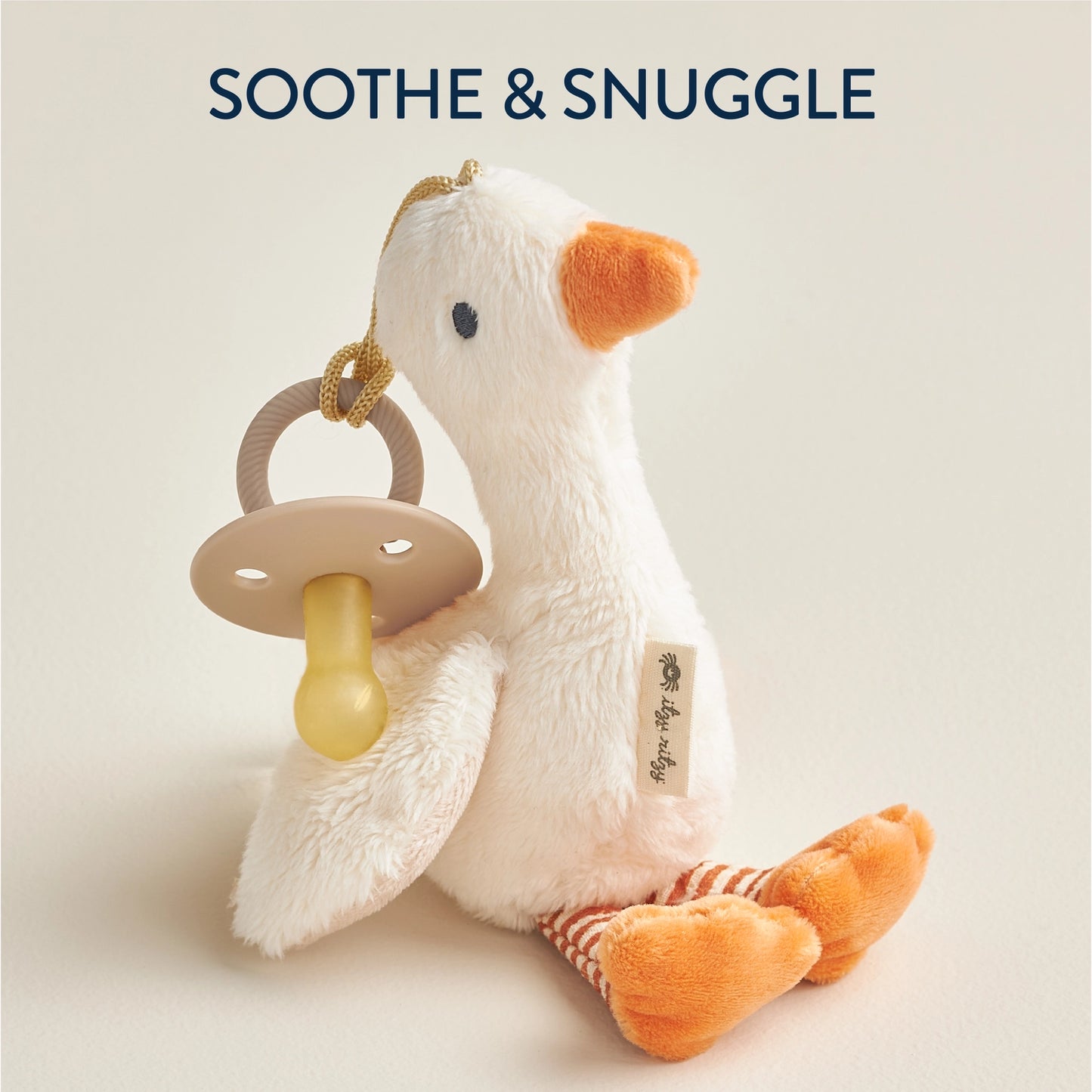 Bitzy Pal Natural Rubber Pacifier & Plush - Goose