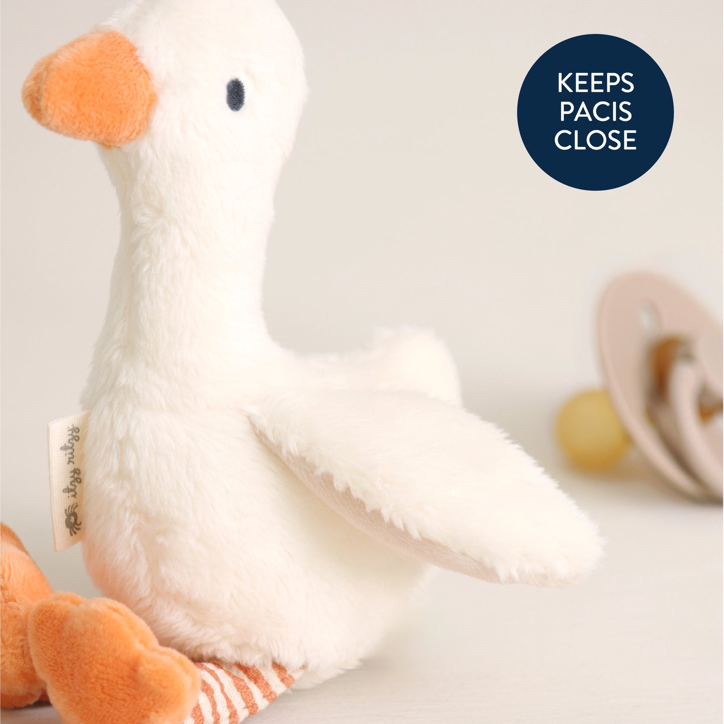 Bitzy Pal Natural Rubber Pacifier & Plush - Goose