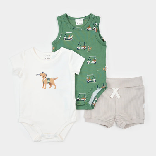 Golf Pups 3pcs Bodysuit Set