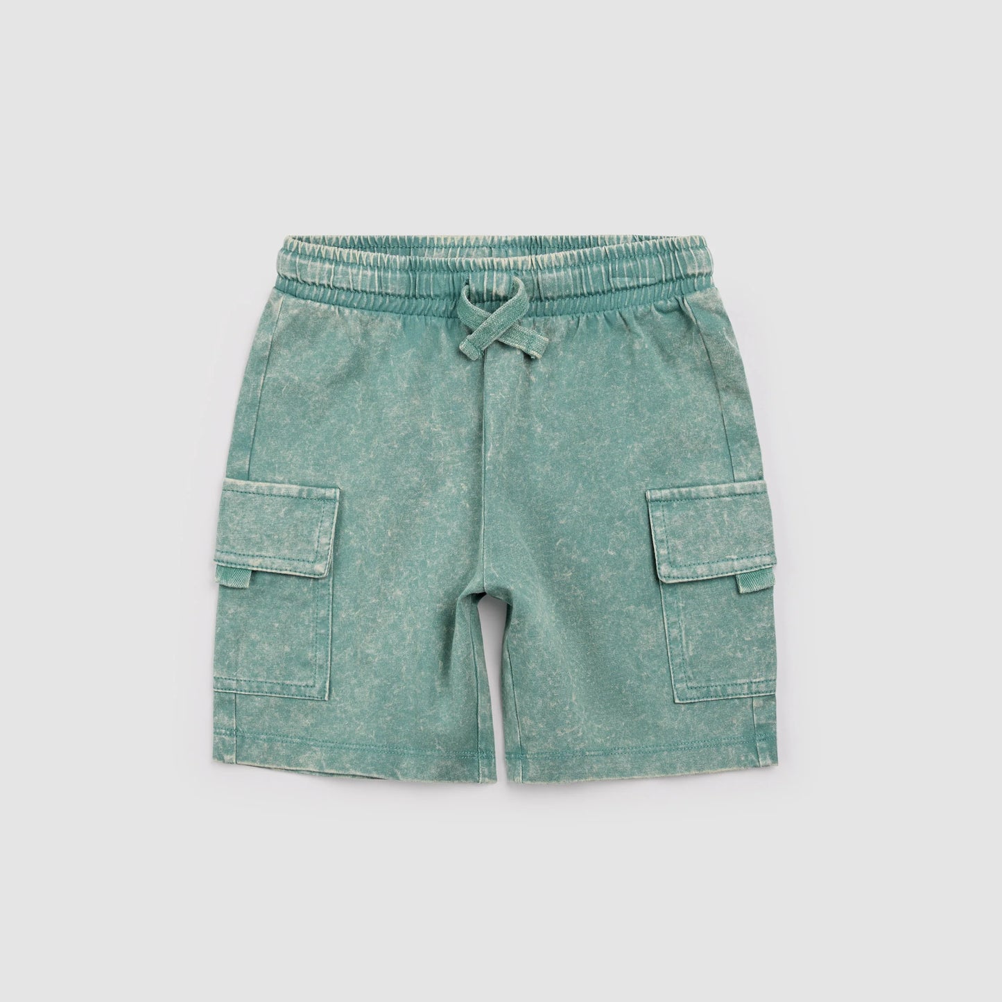Green Acid Wash Cargo Shorts