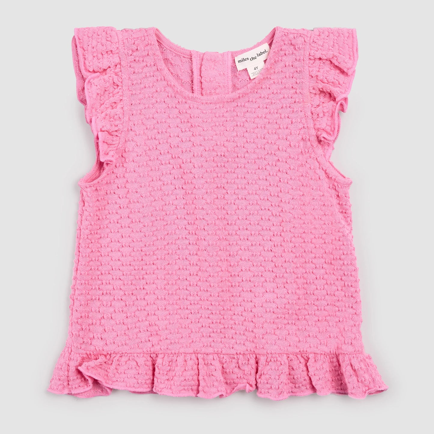 Magenta Ruffled Sleeveless Top