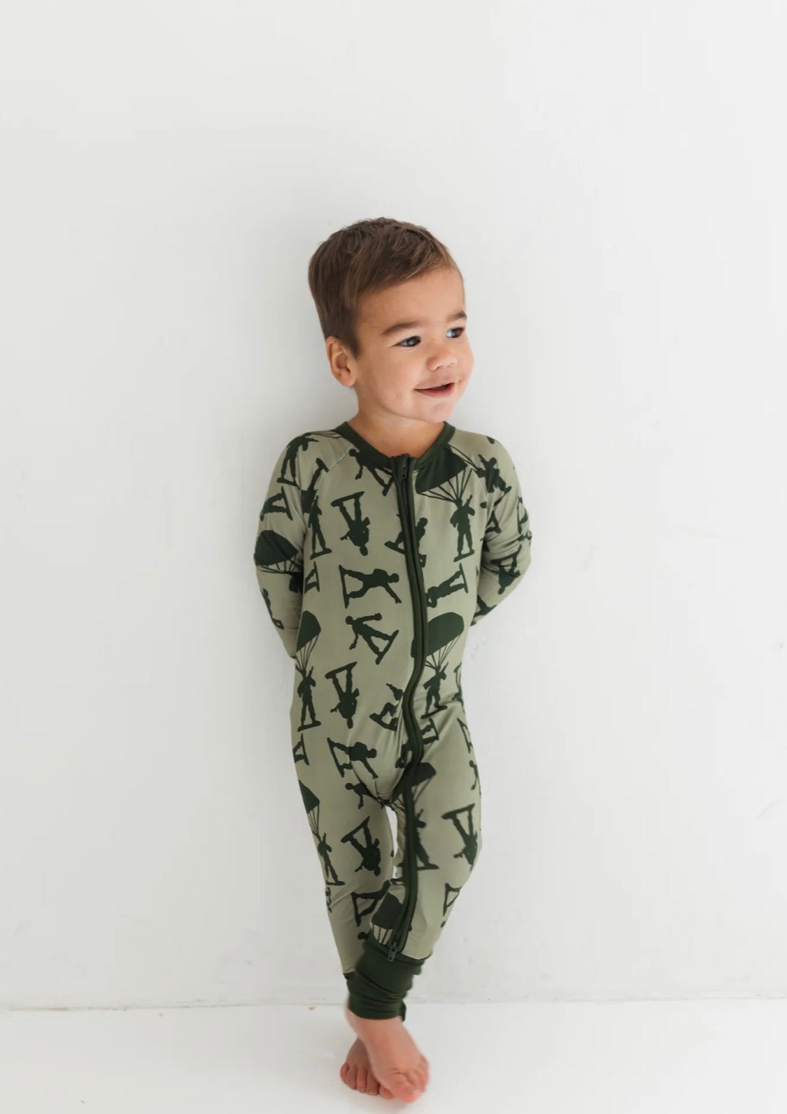 Army Men Zipper Romper