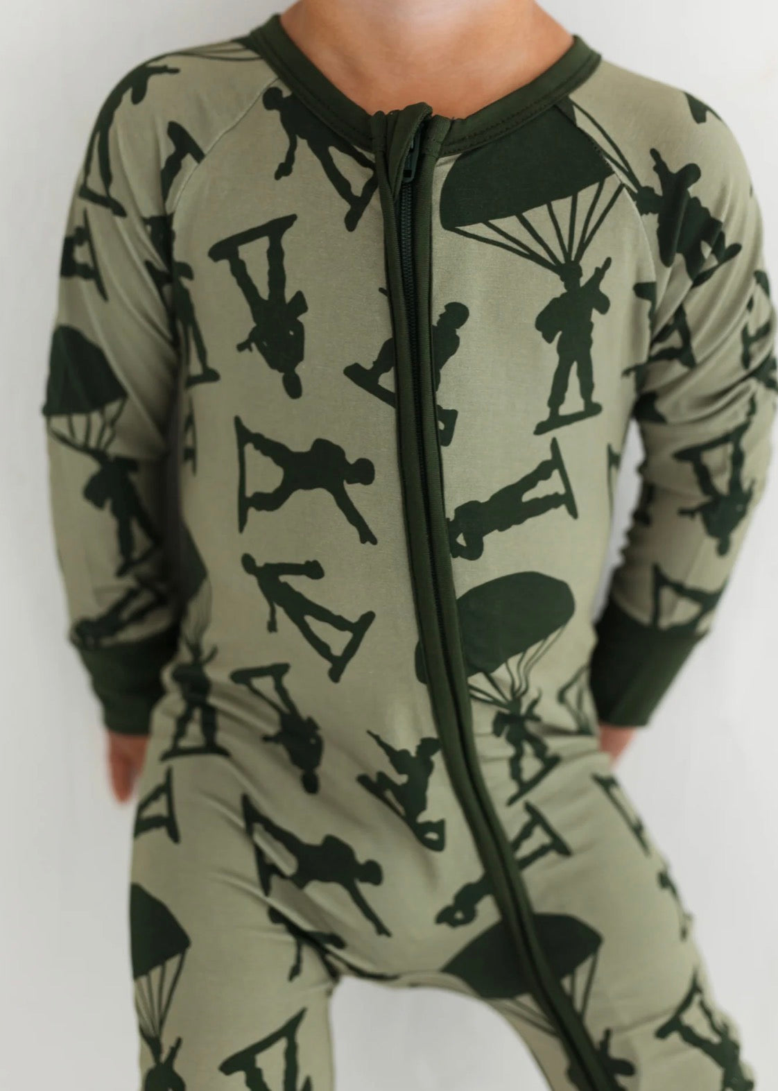 Army Men Zipper Romper