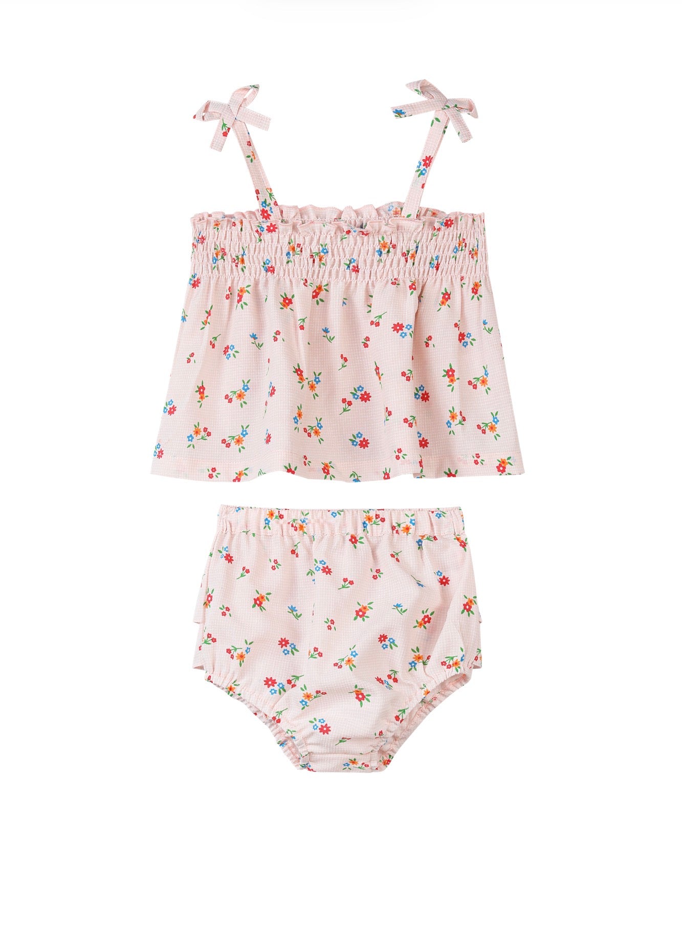 Pink Gingham Floral Bianca Set