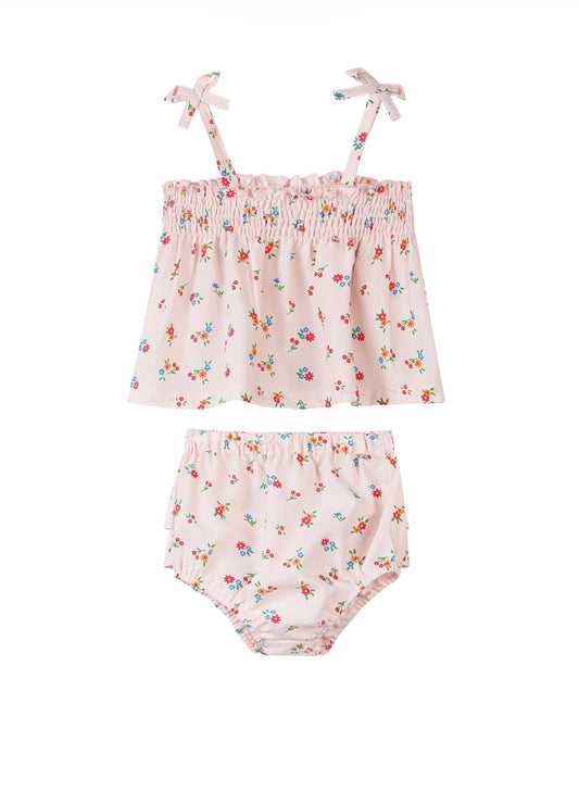 Pink Gingham Floral Bianca Set