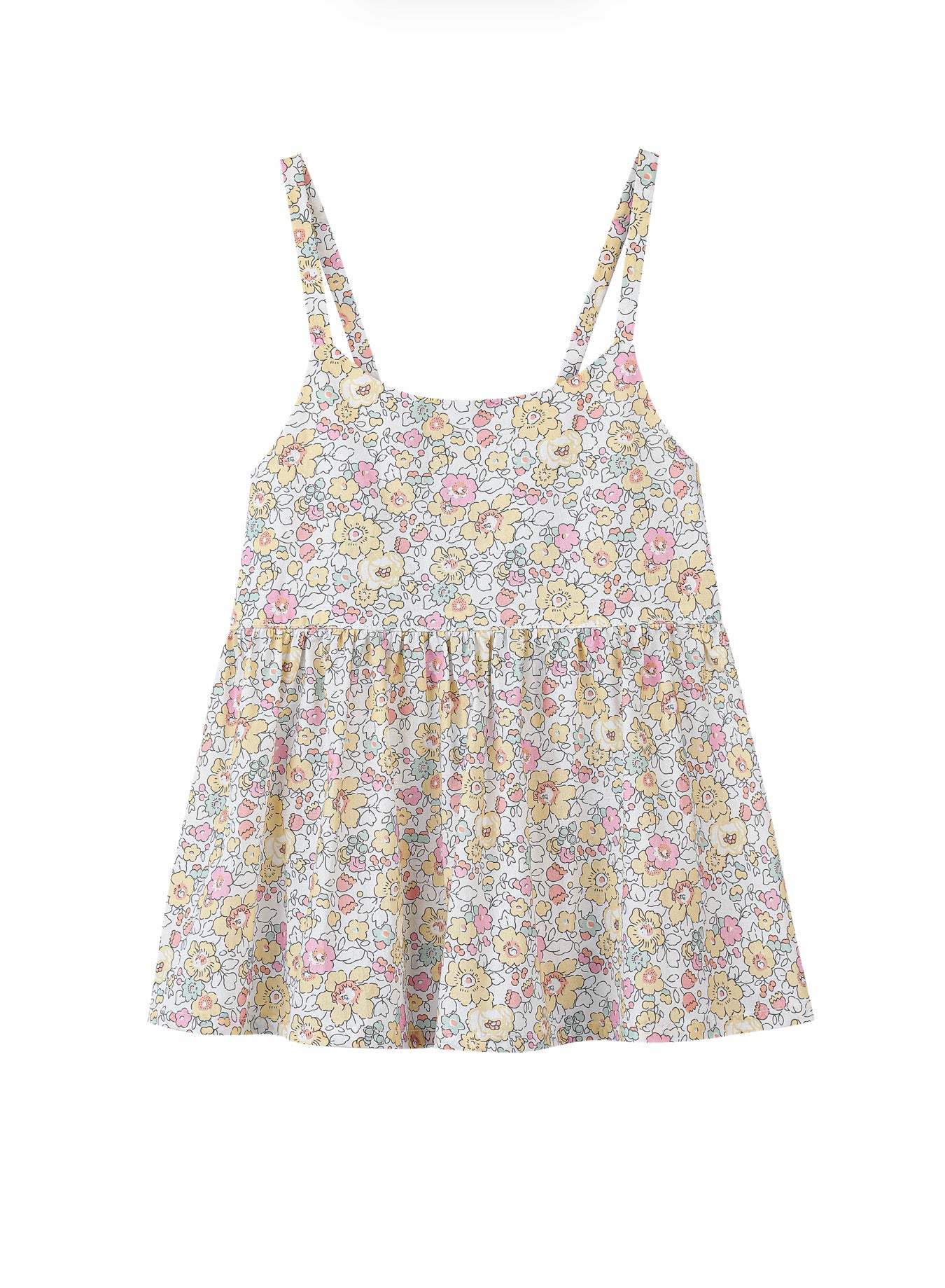 Yellow Retro Floral Katie Top