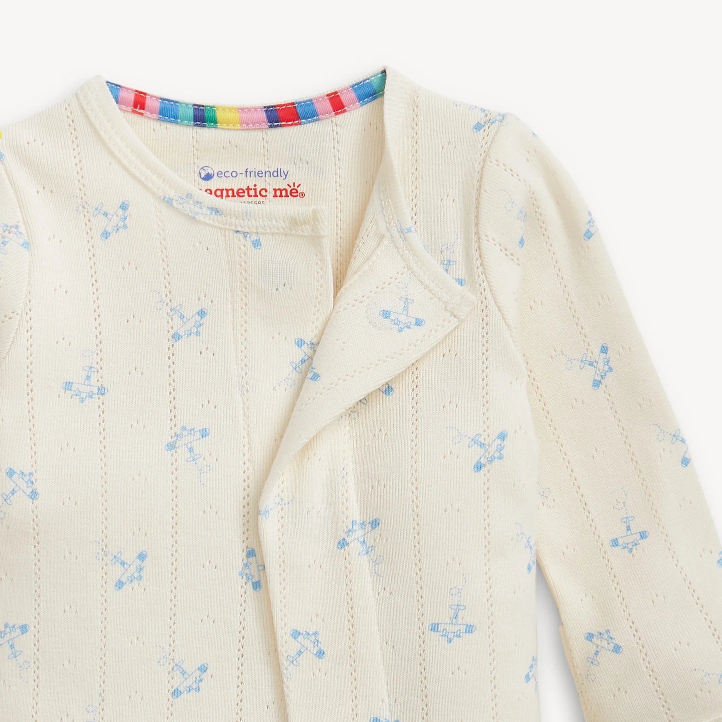 Airplanes Pointelle Magnetic Footie