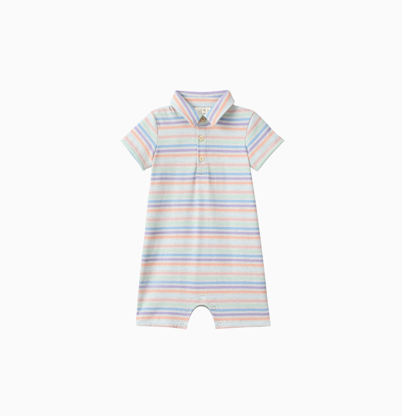 Peach Multi Stripe Drift Romper