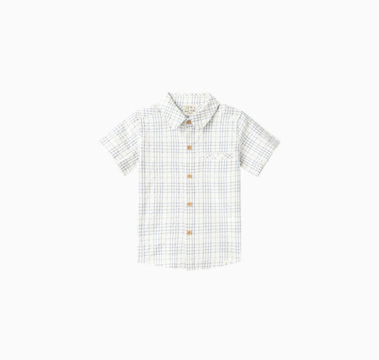 Chambray / Cream Plaid Newport Shirt