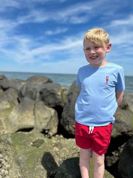 Blue Lobster Marine Embroidered Tee