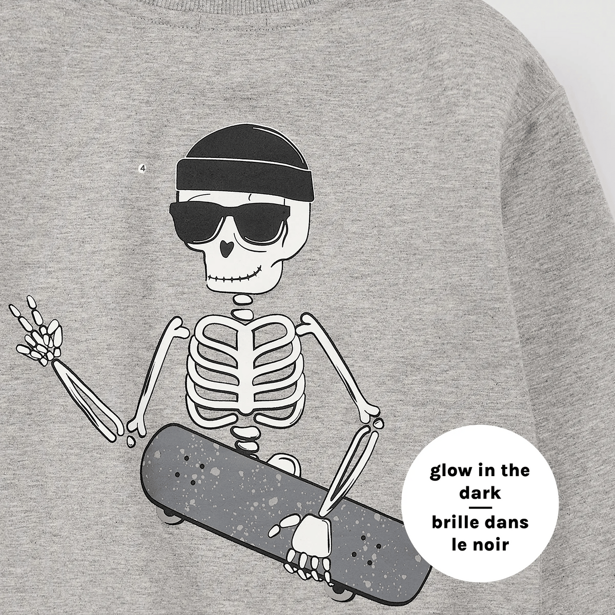Skeleton Crew Glow In the Dark Grey Mix Sweatshirt