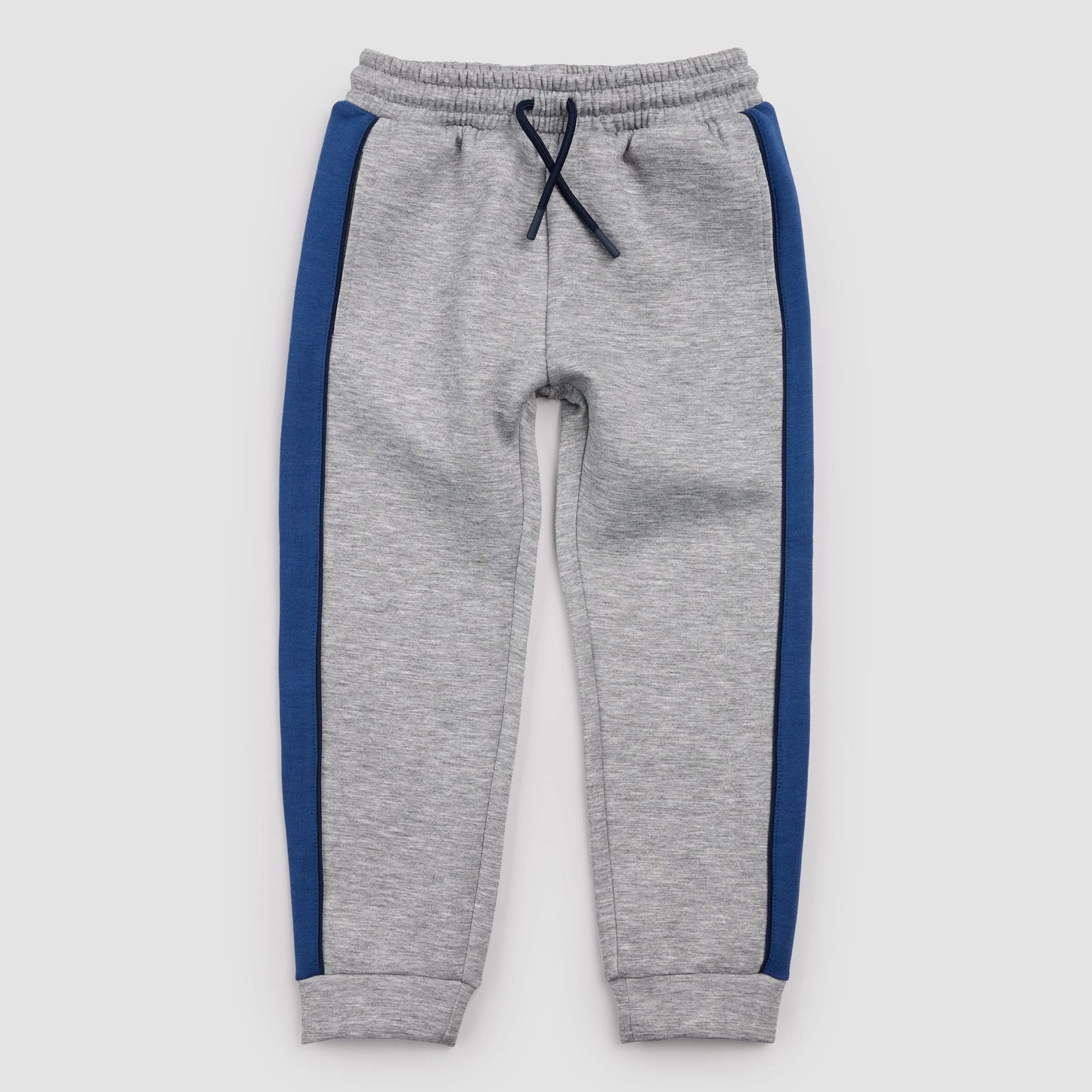 Grey Mix and Blue Stripe Scuba Knit Joggers