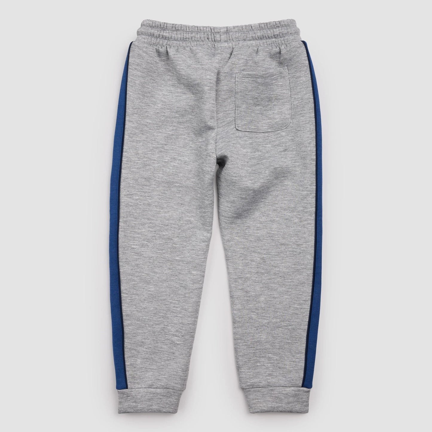 Grey Mix and Blue Stripe Scuba Knit Joggers