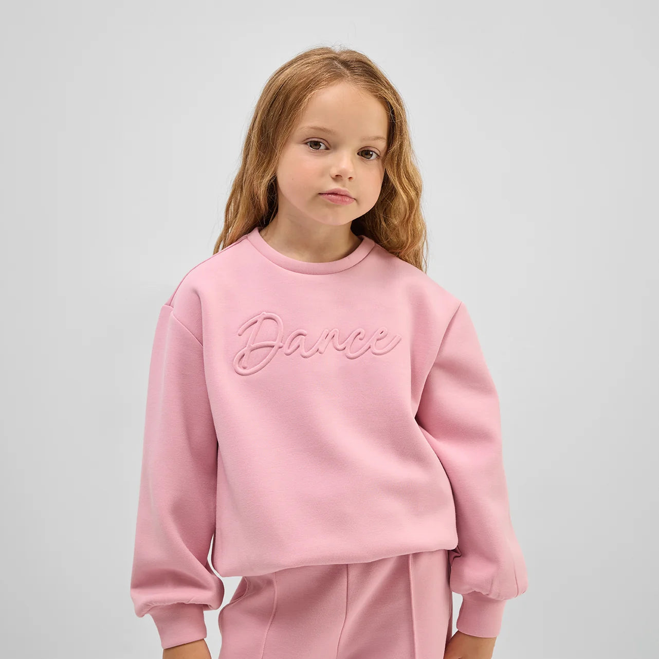 Dance Embossed Bubblegum Scuba Knit Sweatshirt