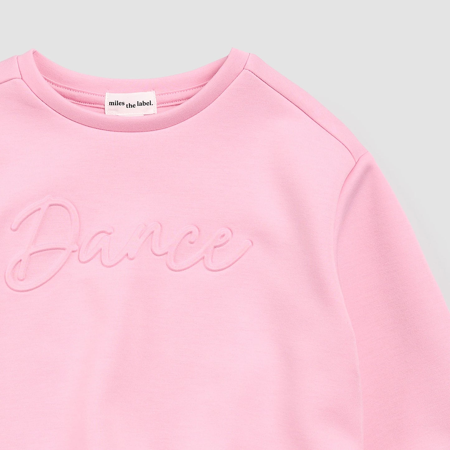 Dance Embossed Bubblegum Scuba Knit Sweatshirt