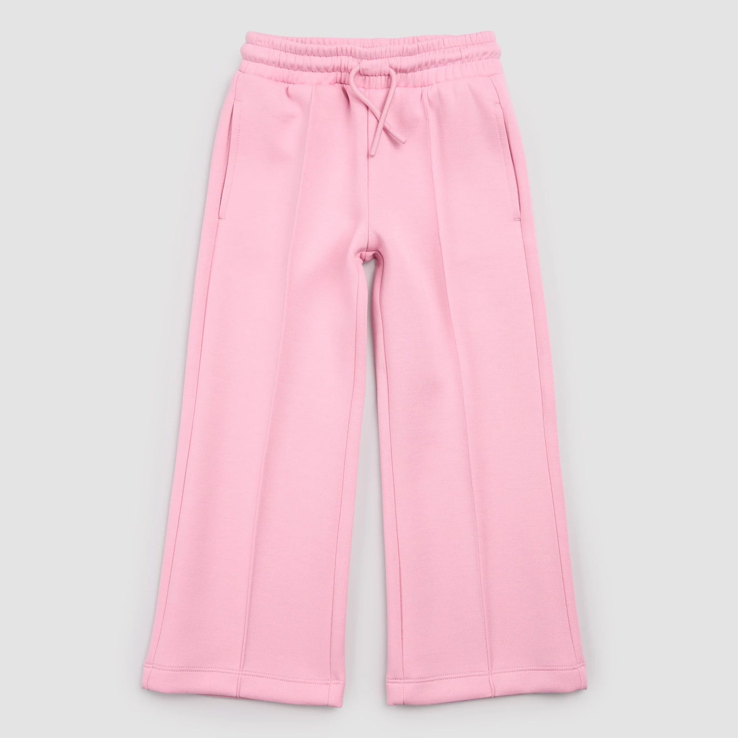 Bubblegum Scuba Knit Wide Leg Girl's Joggers