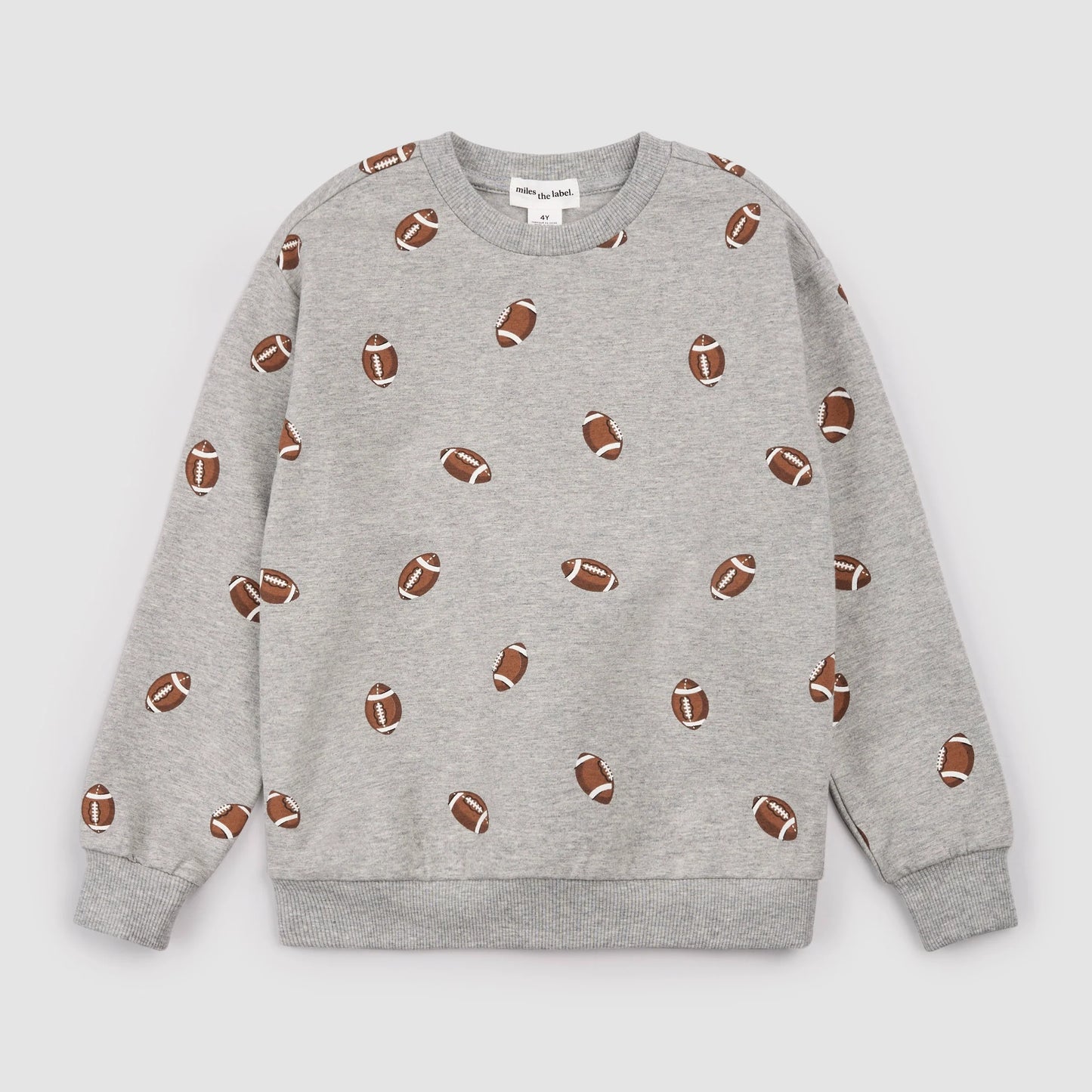 Football Print on Grey Mix Sweatshirt