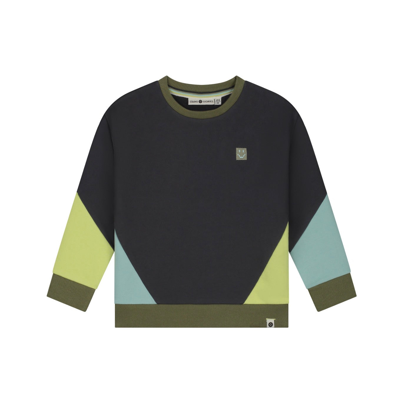 Grey/ Green / Teal Colorblock Sweatshirt