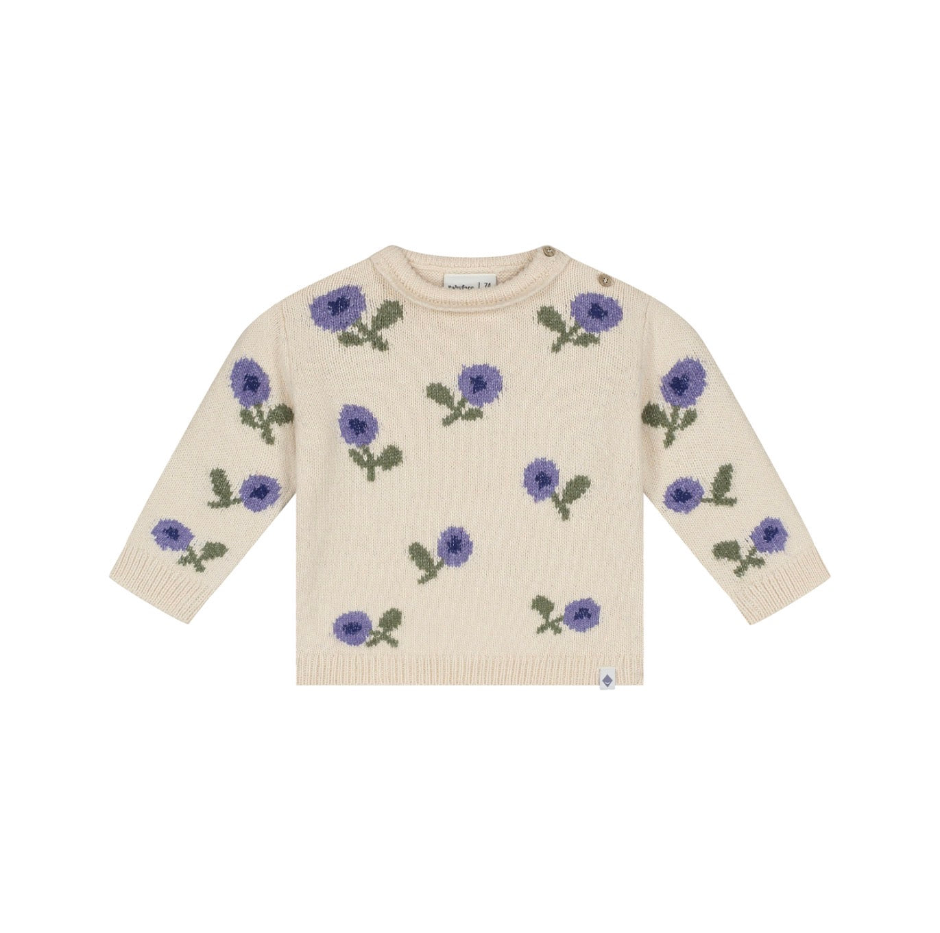 Purple Floral Ruffle Sweater