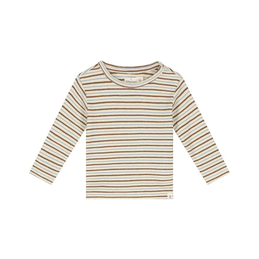 Brown & Blue Ribbed Long Sleeve