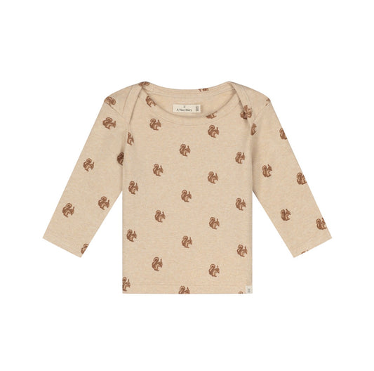 Squirrel Beige Ribbed Long Sleeve