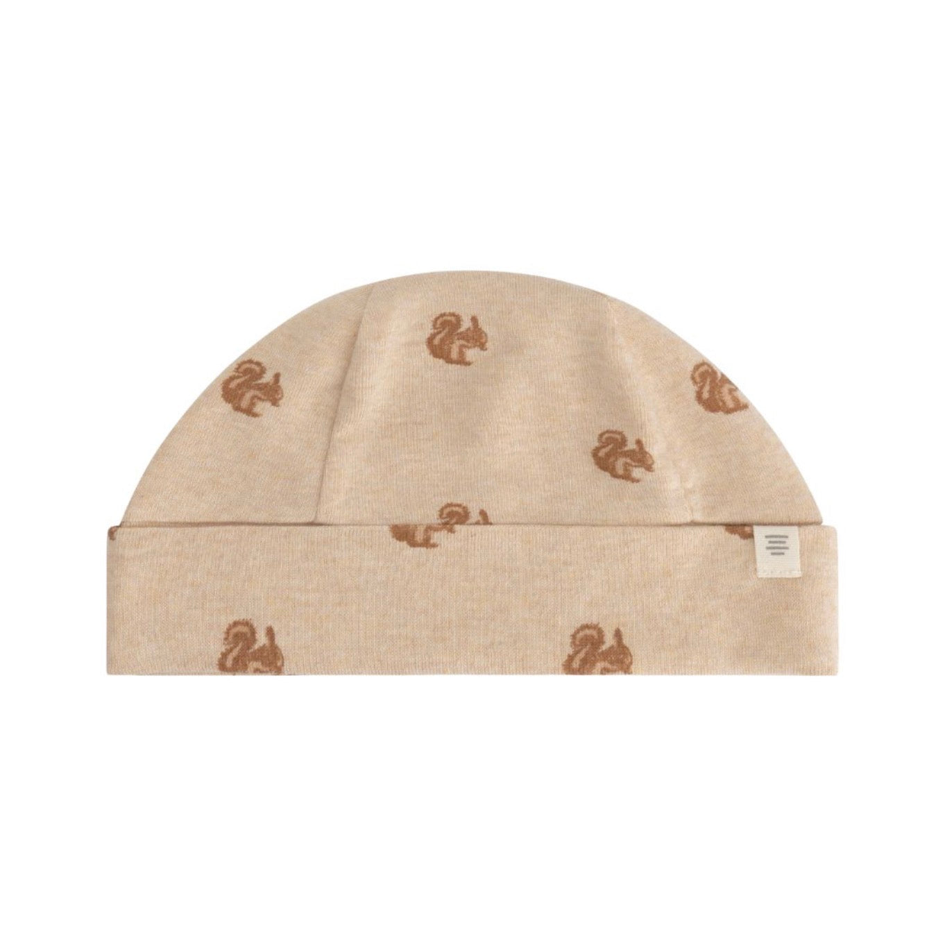 Squirrel Beige Ribbed Hat