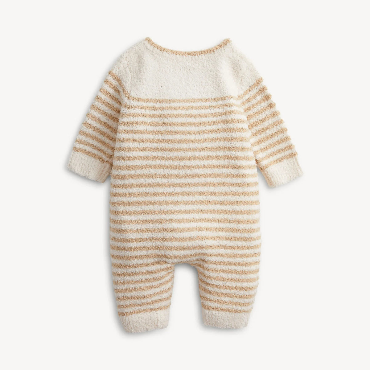 Baa Baa Stripe Cream Chenille Magnetic Sweater Romper