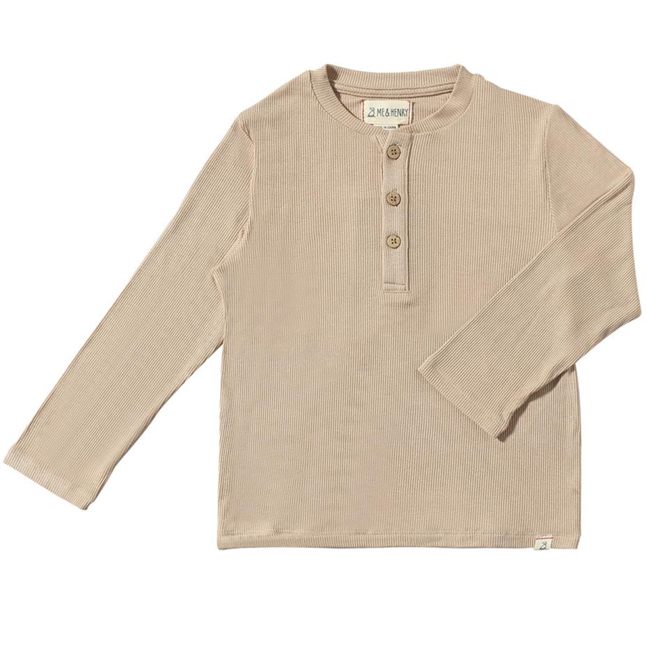 ADAMS BEIGE RIBBED HENLEY