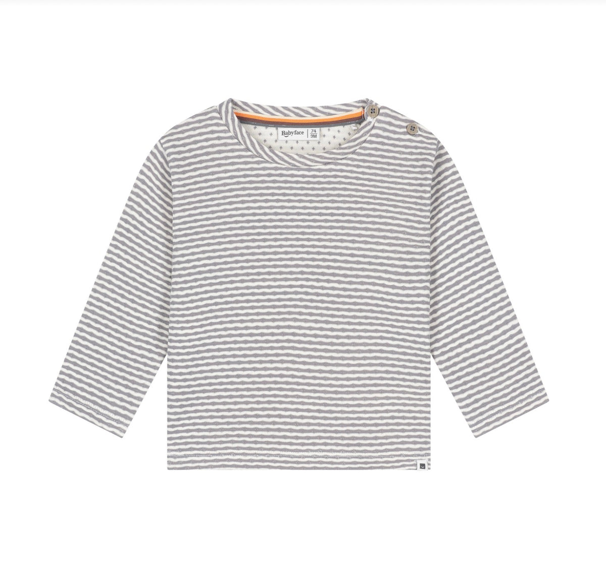 White & Grey Stripe Long Sleeve Tee