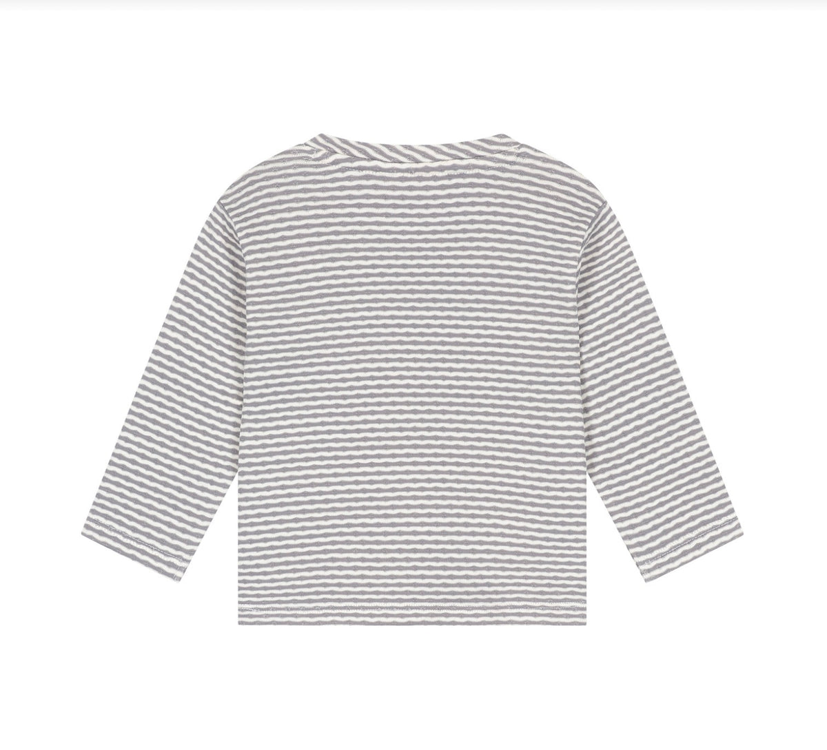 White & Grey Stripe Long Sleeve Tee