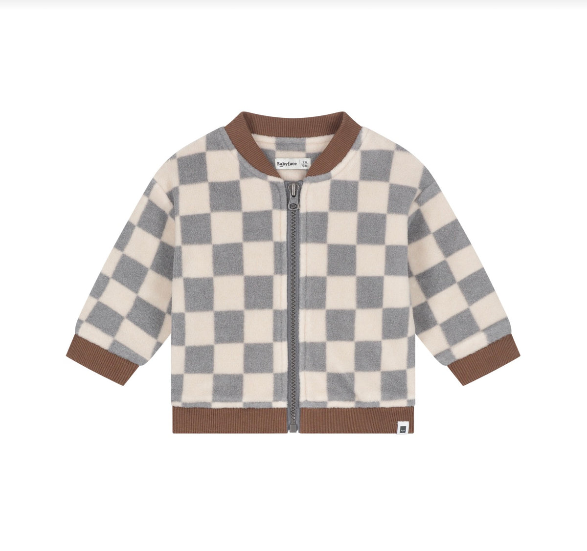 Grey Check Fleece Jacket