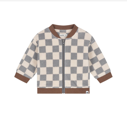 Grey Check Fleece Jacket