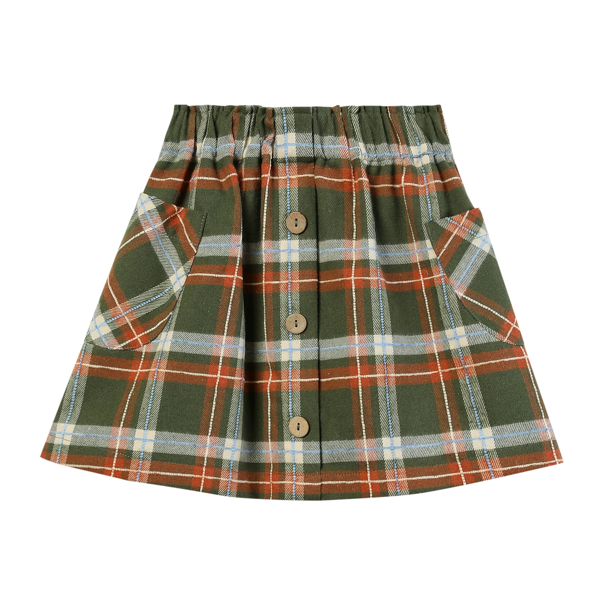Loden & Pumpkin Plaid Jaycee Skort