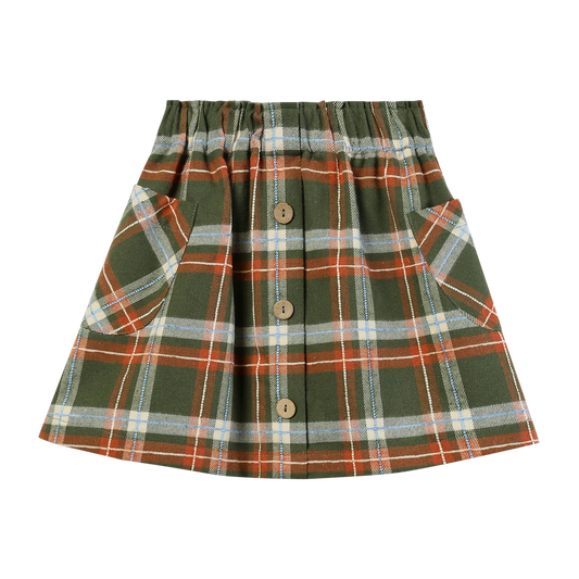 Loden & Pumpkin Plaid Jaycee Skort