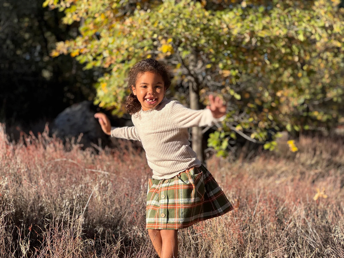 Loden & Pumpkin Plaid Jaycee Skort