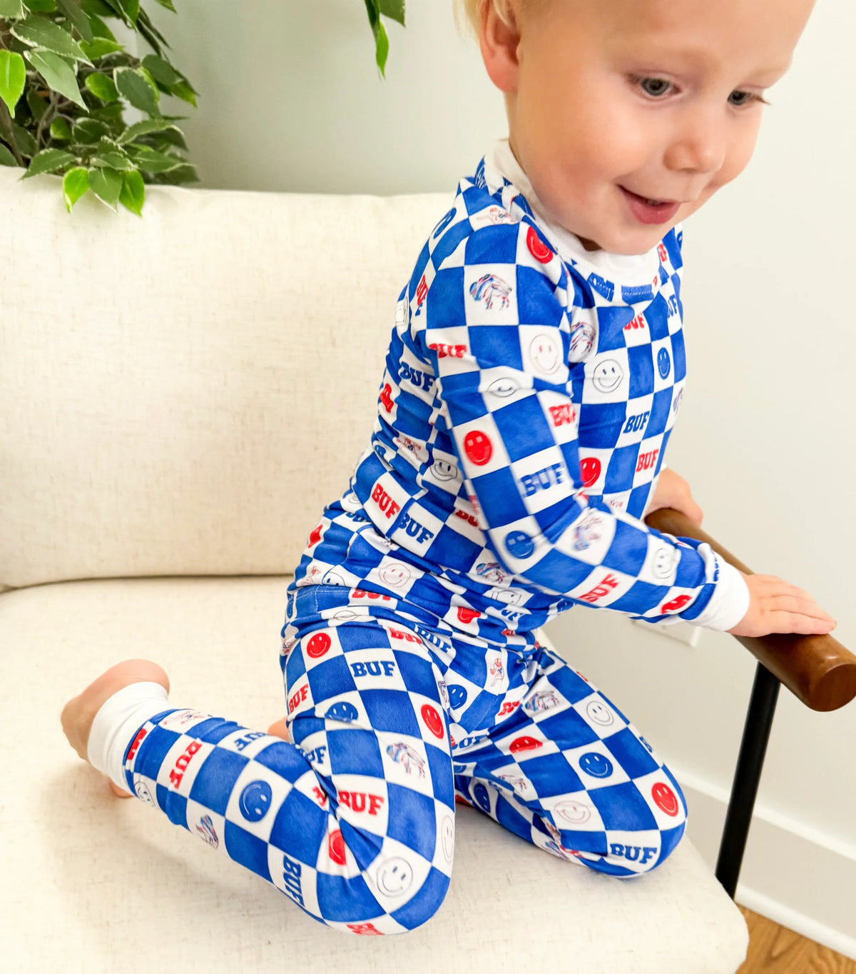 Buf Check Bamboo Two-Piece Set