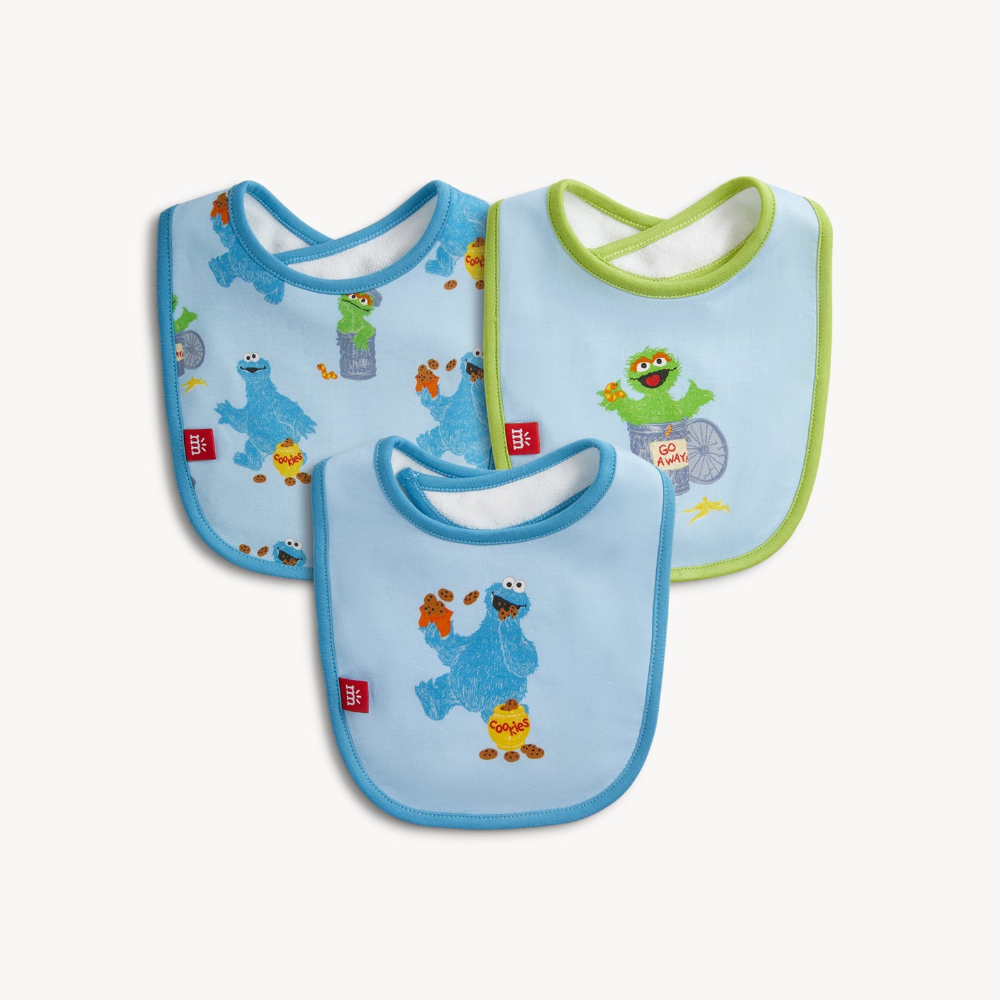 Sesame Street | Cookie & Oscar Modal Magnetic Bib 3-Pack
