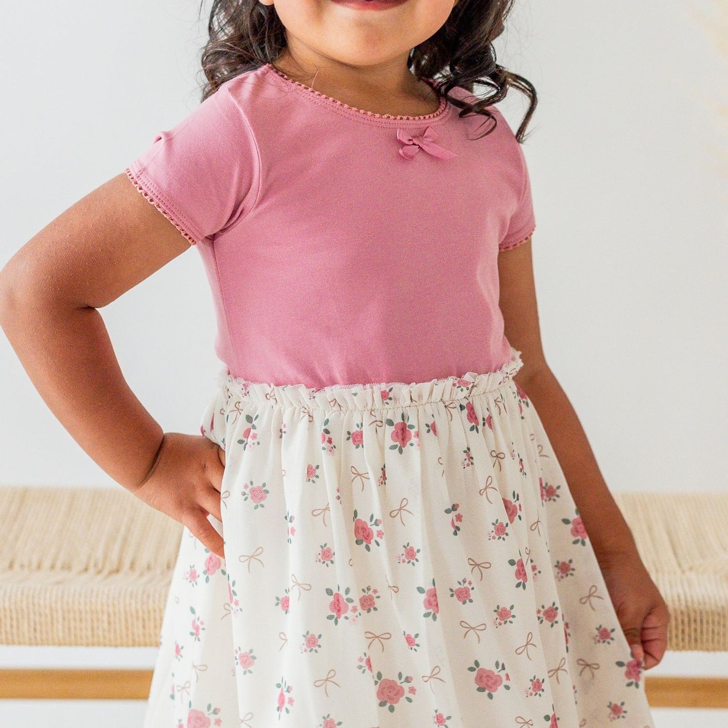 COQUETTE ROSE SHORT SLEEVE TUTU DRESS