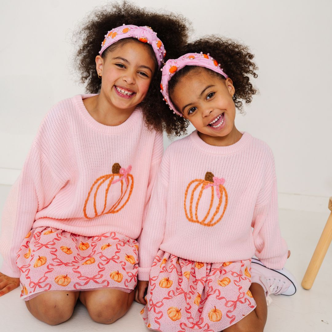 Coquette Pumpkin Knit Sweater