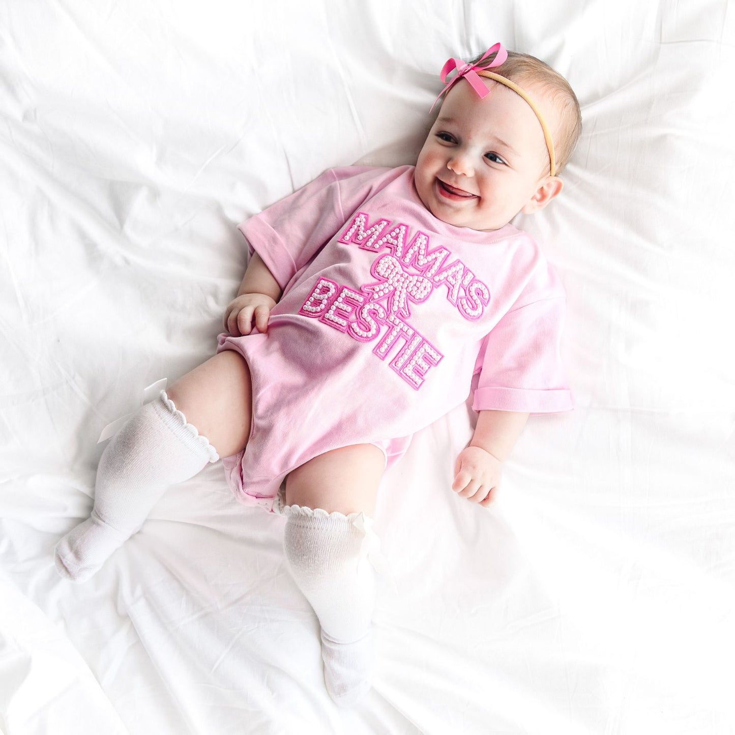 Dainty Heart Bow Baby Headband