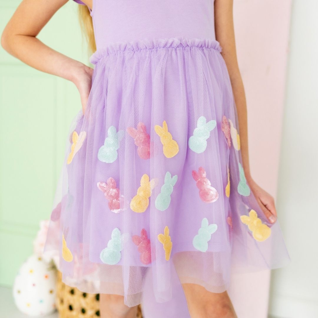 Easter Peeps Flutter Sleeve Tutu Dress