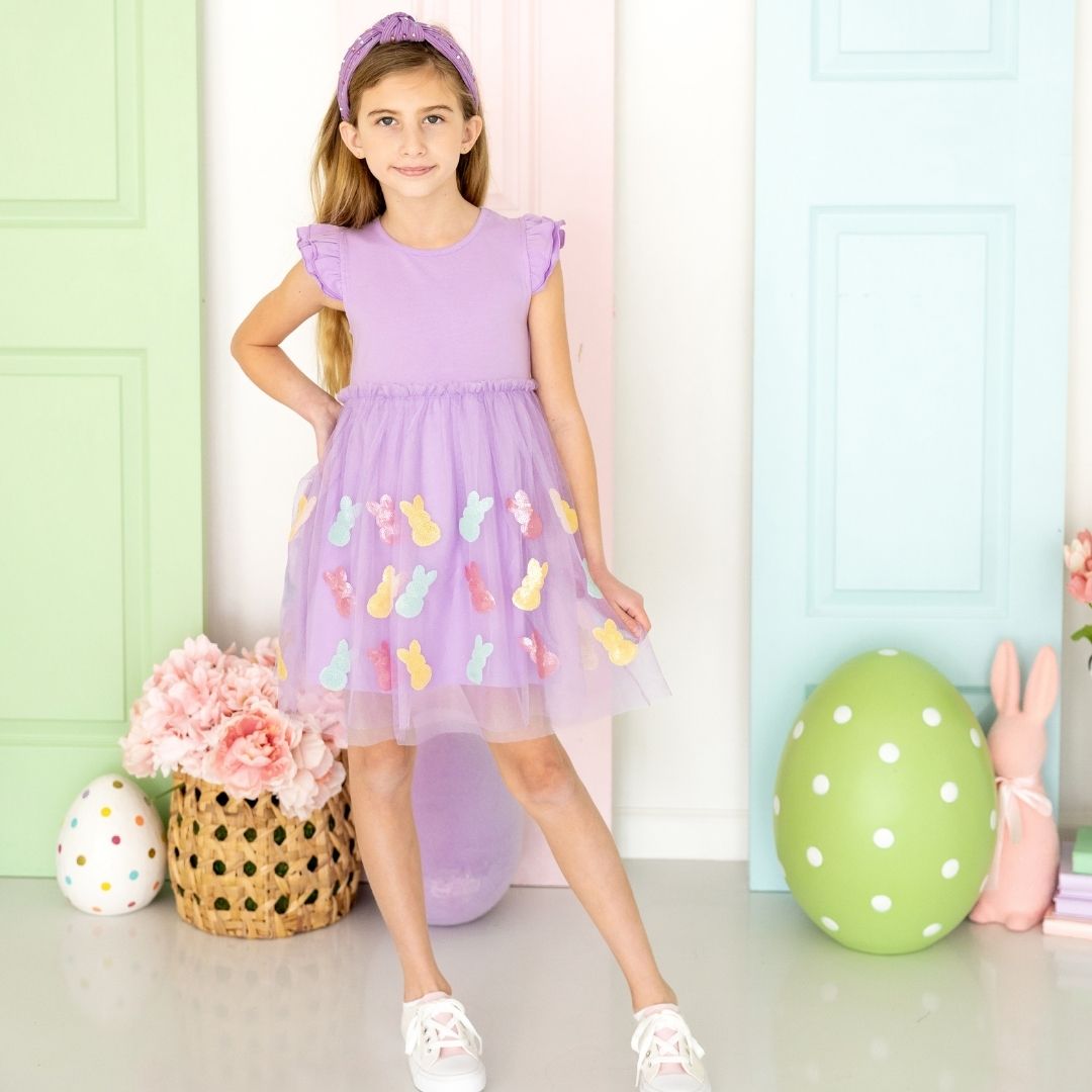 Easter Peeps Flutter Sleeve Tutu Dress