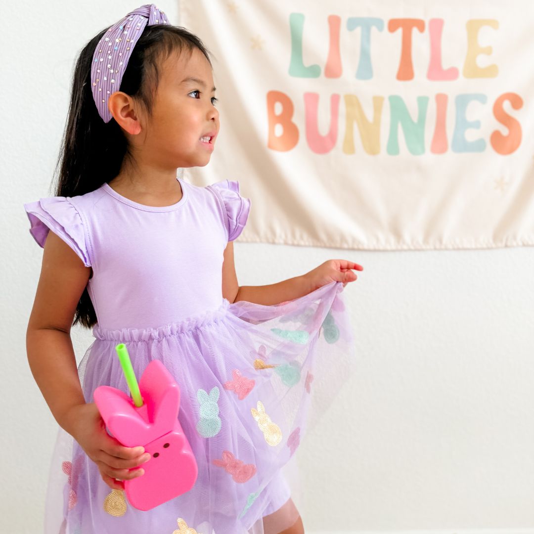 Easter Peeps Flutter Sleeve Tutu Dress