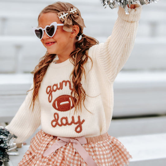 Game Day Knit Sweater - Natural