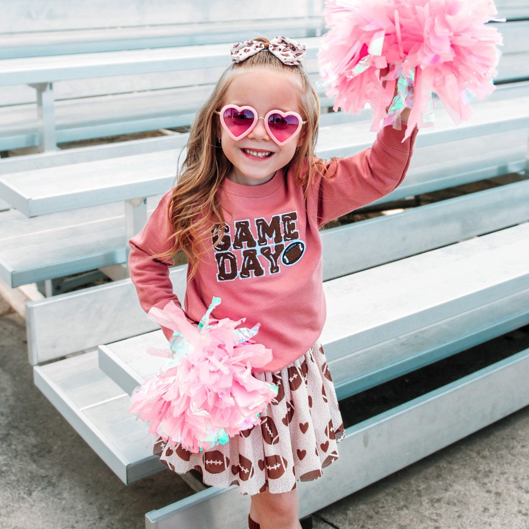 Game Day Patch Sweatshirt - Dusty Rose