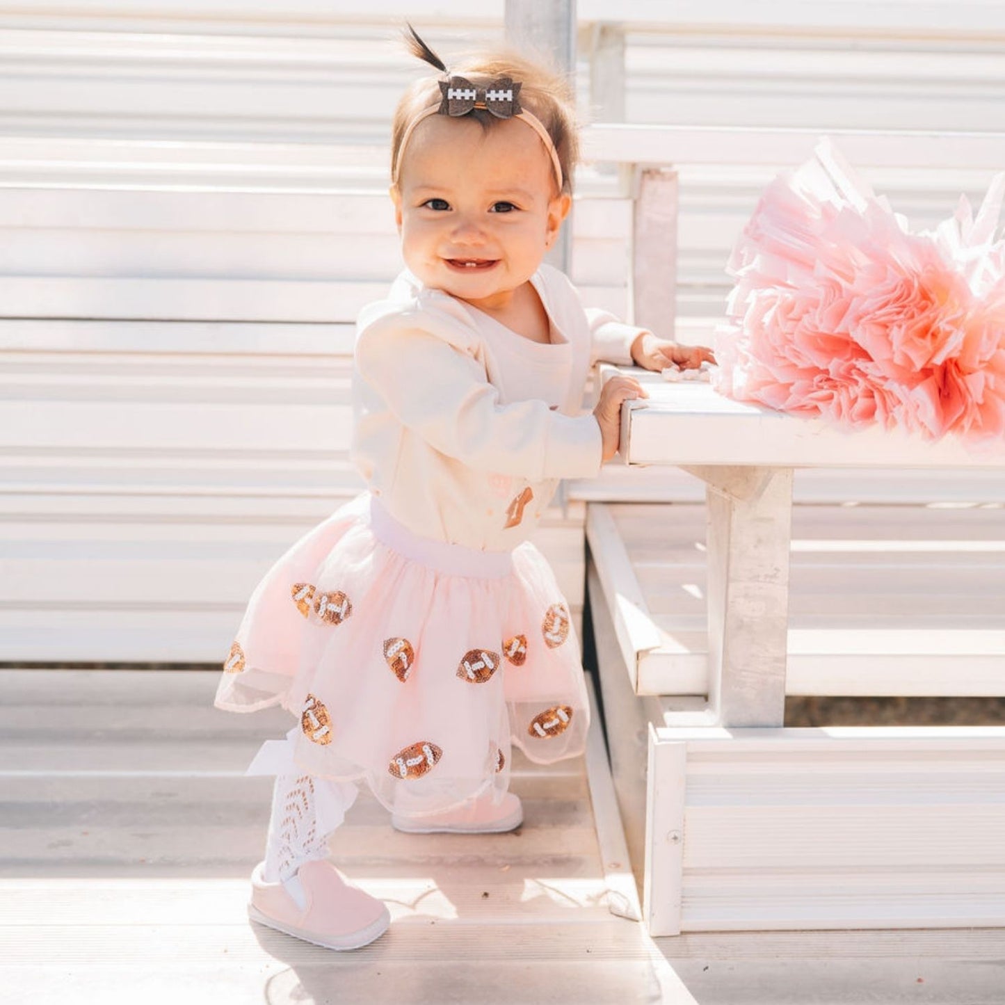 Mini Sequin Footballs Tutu Skirt